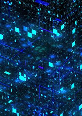 Blue, pixels, abstract background